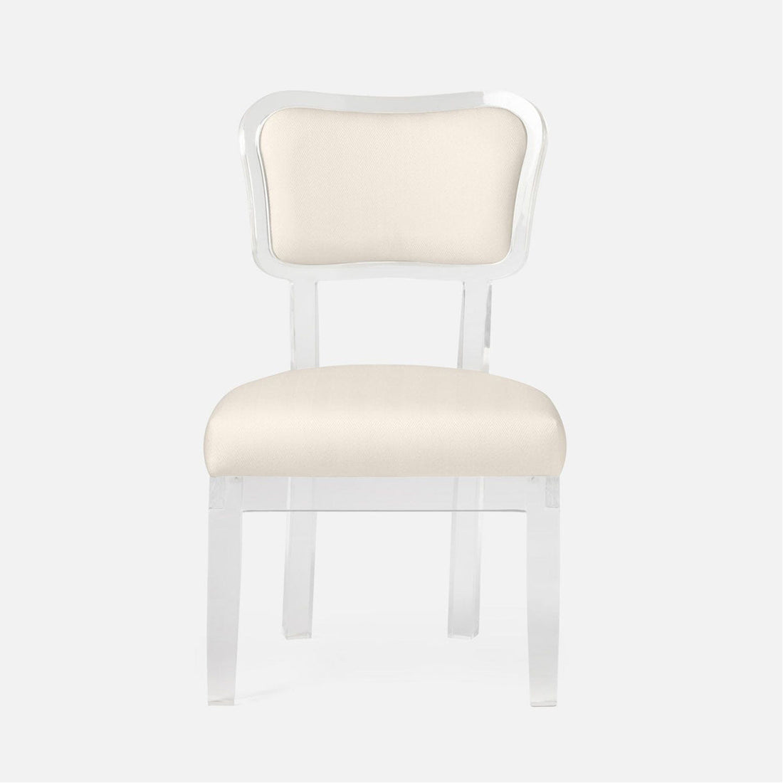 Made Goods Aaliyah Curved Acrylic Dining Chair in Clyde Fabric