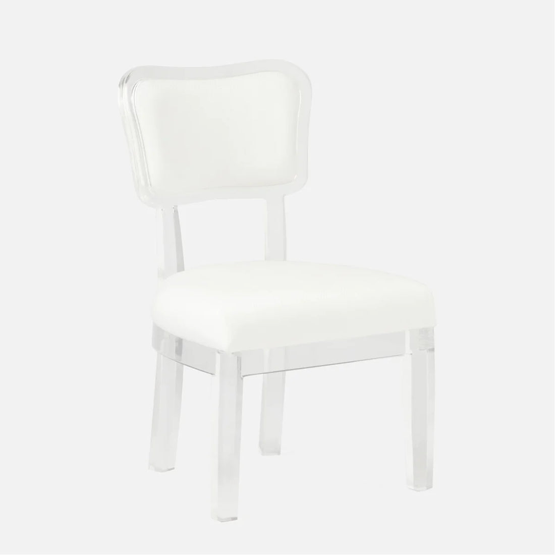 Made Goods Aaliyah Curved Acrylic Dining Chair in Clyde Fabric