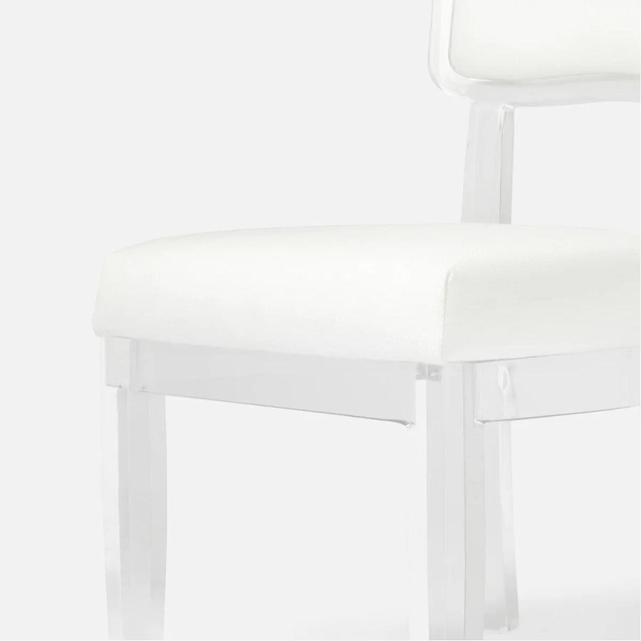 Made Goods Aaliyah Curved Acrylic Dining Chair in Clyde Fabric