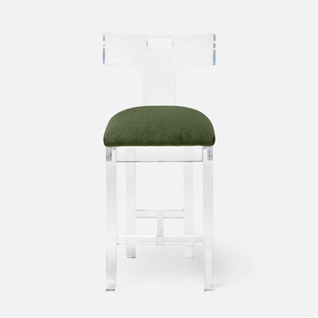 Made Goods Aldercy Clear Acrylic Counter Stool in Clyde Fabric