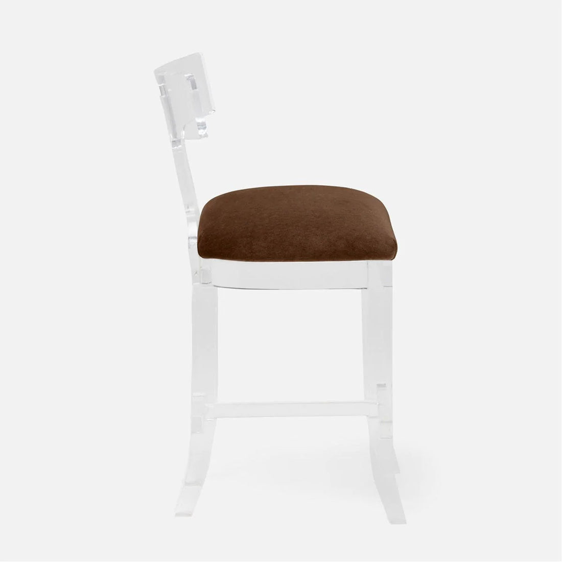 Made Goods Aldercy Clear Acrylic Counter Stool in Aras Mohair