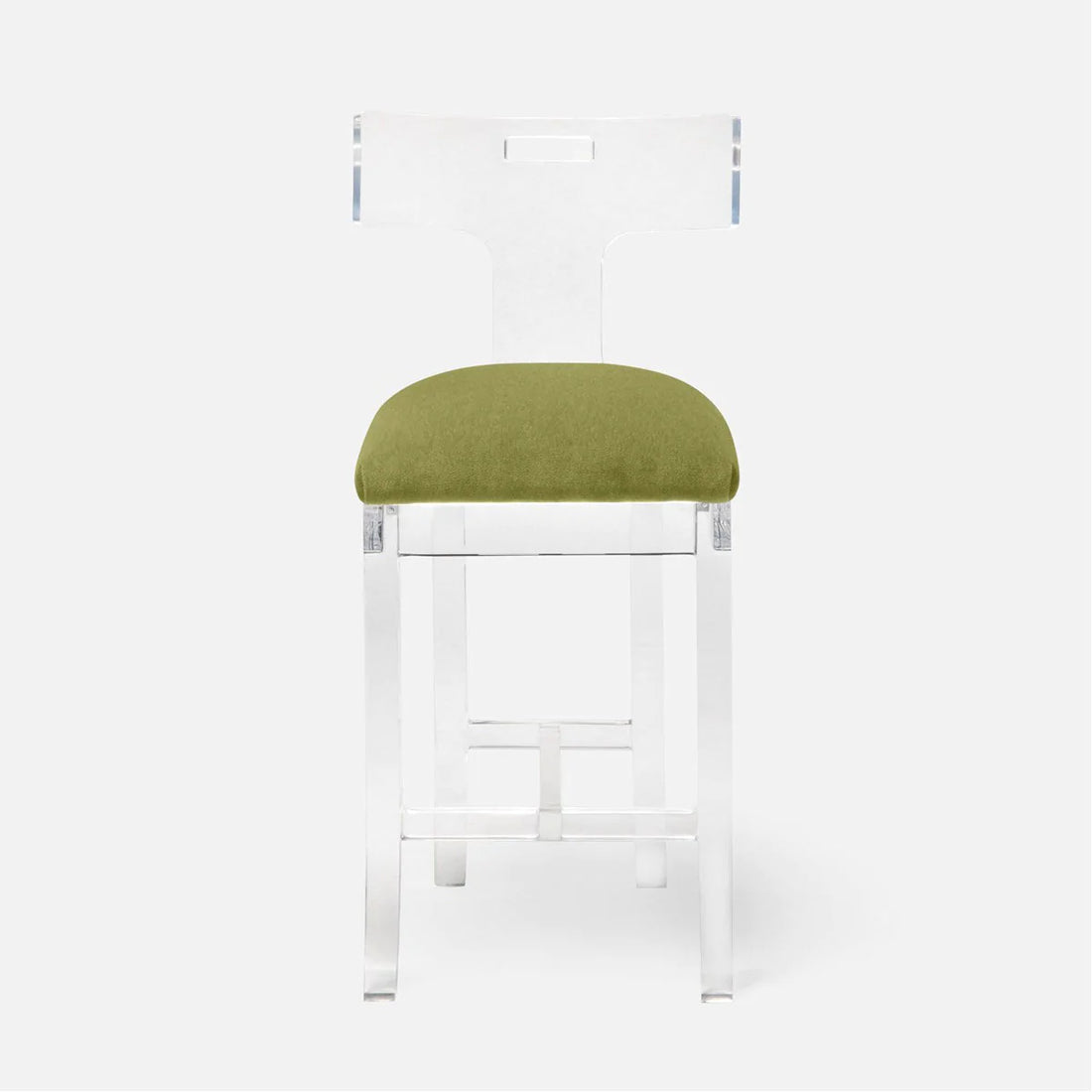 Made Goods Aldercy Clear Acrylic Counter Stool in Aras Mohair