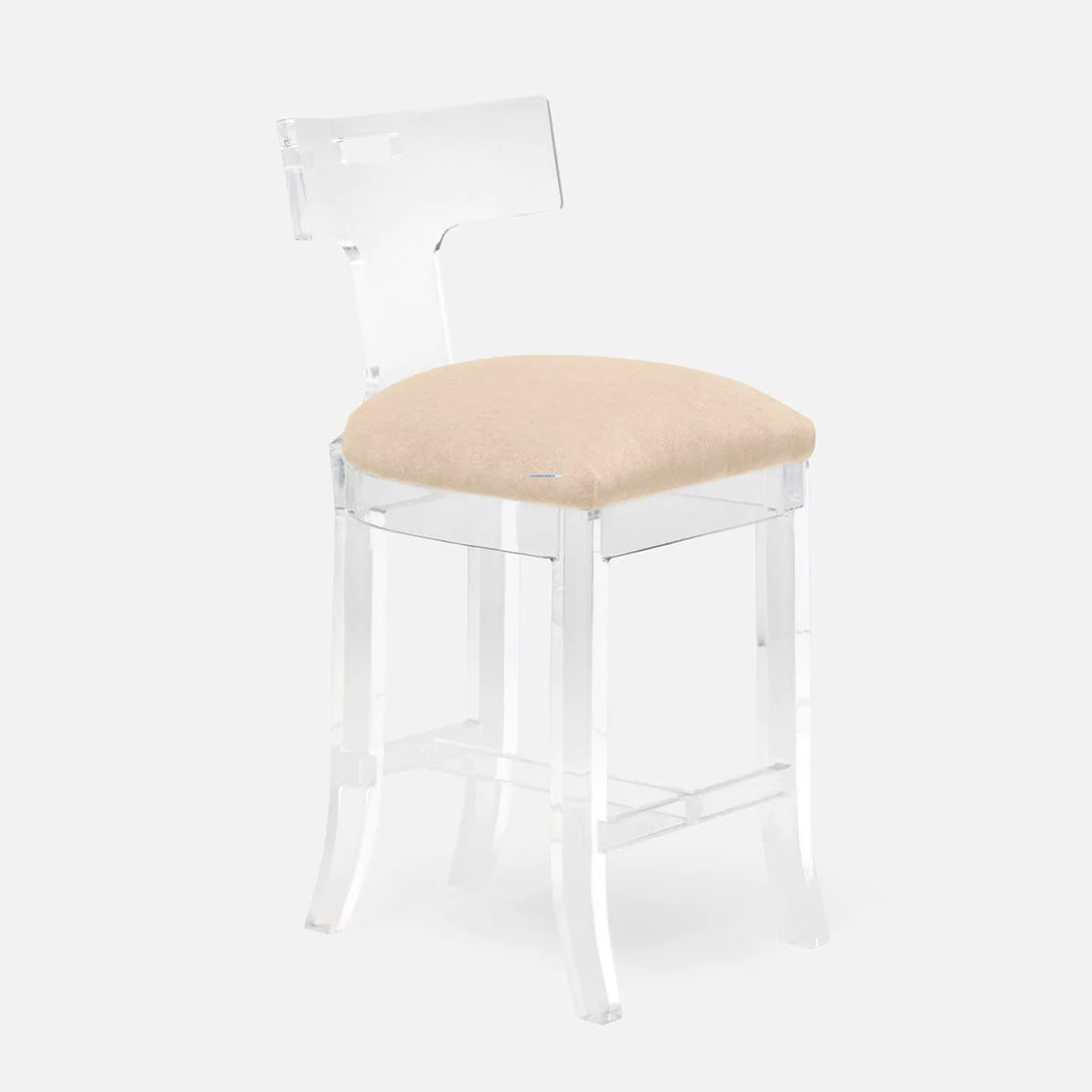 Made Goods Aldercy Clear Acrylic Counter Stool in Aras Mohair