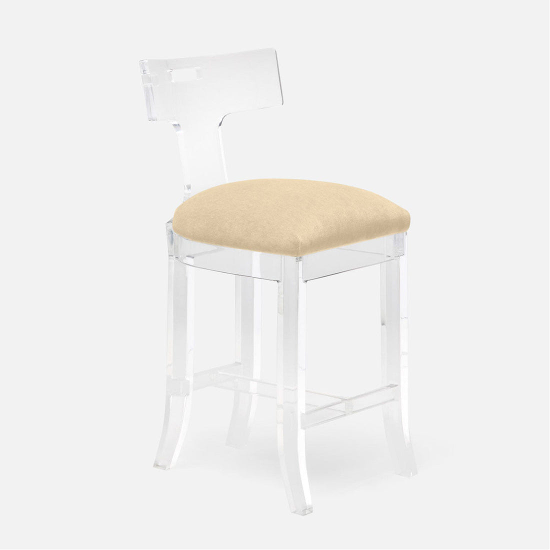 Made Goods Aldercy Clear Acrylic Counter Stool in Clyde Fabric