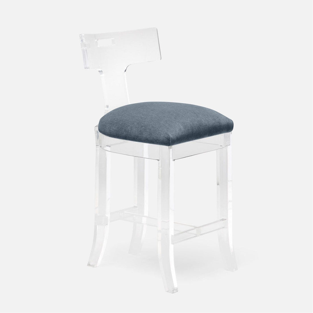 Made Goods Aldercy Clear Acrylic Counter Stool in Havel Velvet