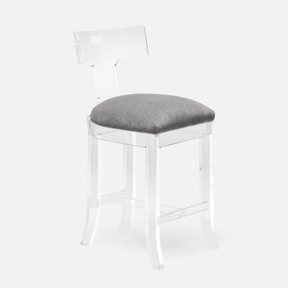 Made Goods Aldercy Clear Acrylic Counter Stool in Havel Velvet