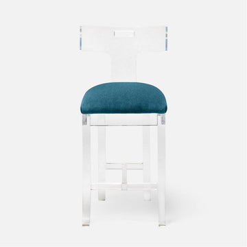 Made Goods Aldercy Clear Acrylic Counter Stool in Liard Cotton Velvet