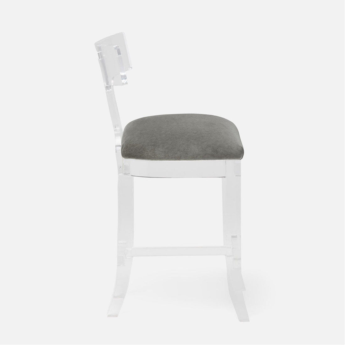 Made Goods Aldercy Clear Acrylic Counter Stool in Liard Cotton Velvet