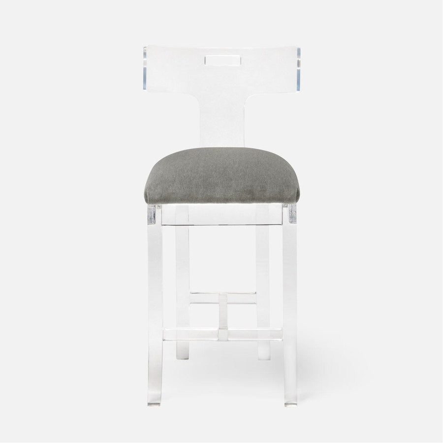 Made Goods Aldercy Clear Acrylic Counter Stool in Liard Cotton Velvet