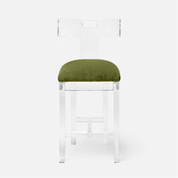 Made Goods Aldercy Clear Acrylic Counter Stool in Liard Cotton Velvet