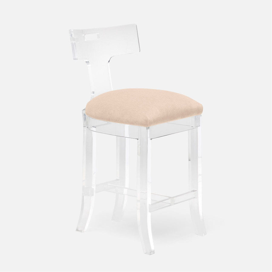 Made Goods Aldercy Clear Acrylic Counter Stool in Liard Cotton Velvet