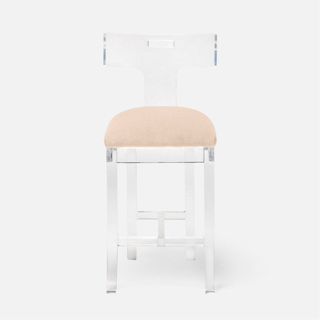 Made Goods Aldercy Clear Acrylic Counter Stool in Liard Cotton Velvet