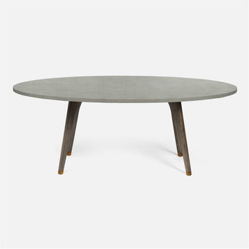 Made Goods Alder Oval Dining Table in Faux Shagreen Top