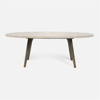 Made Goods Alder Oval Dining Table in Stone Top