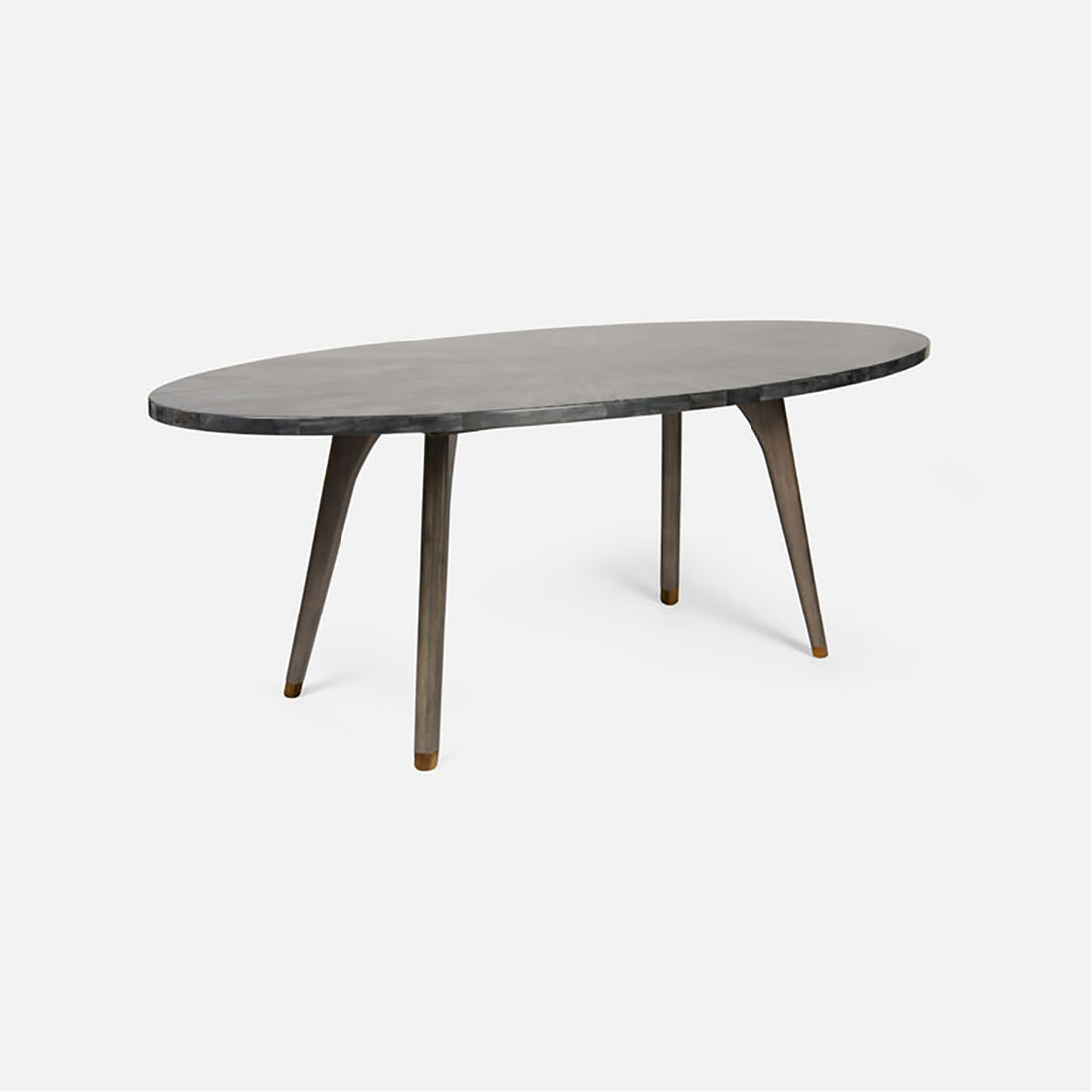 Made Goods Alder Oval Dining Table in Faux Horn