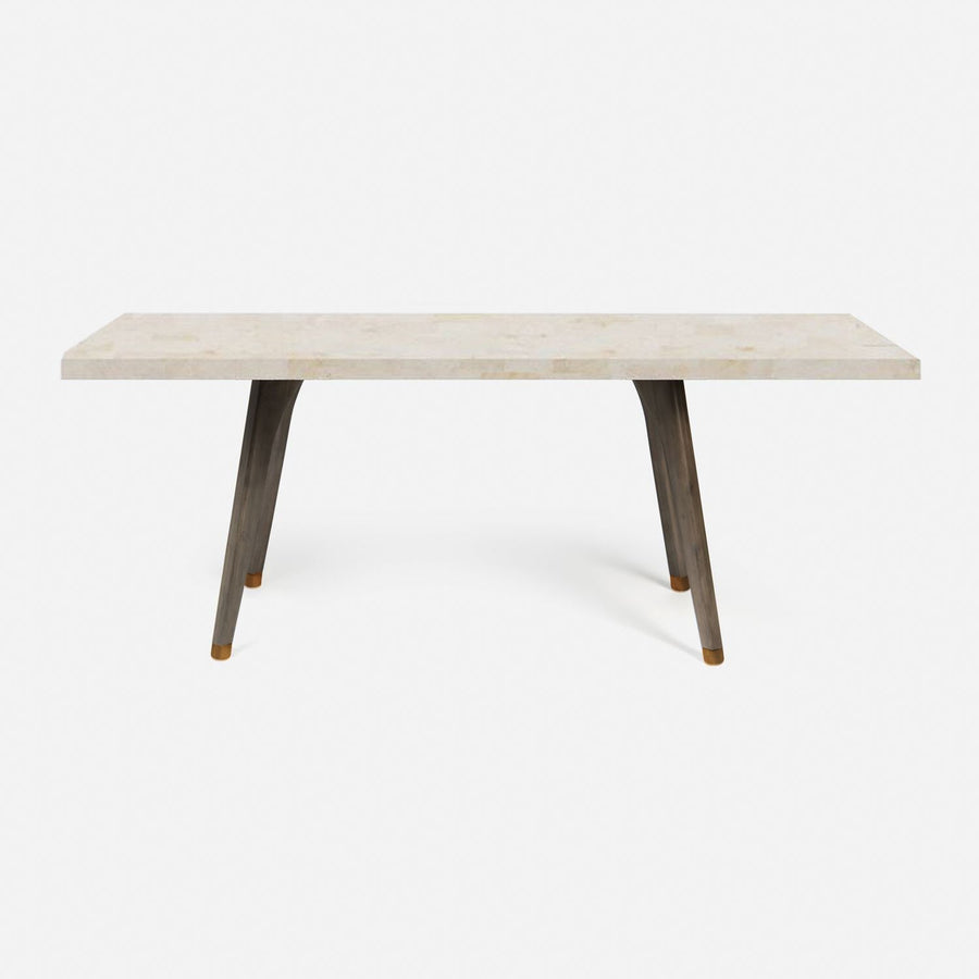 Made Goods Alder Rectangular Dining Table in Stone Top