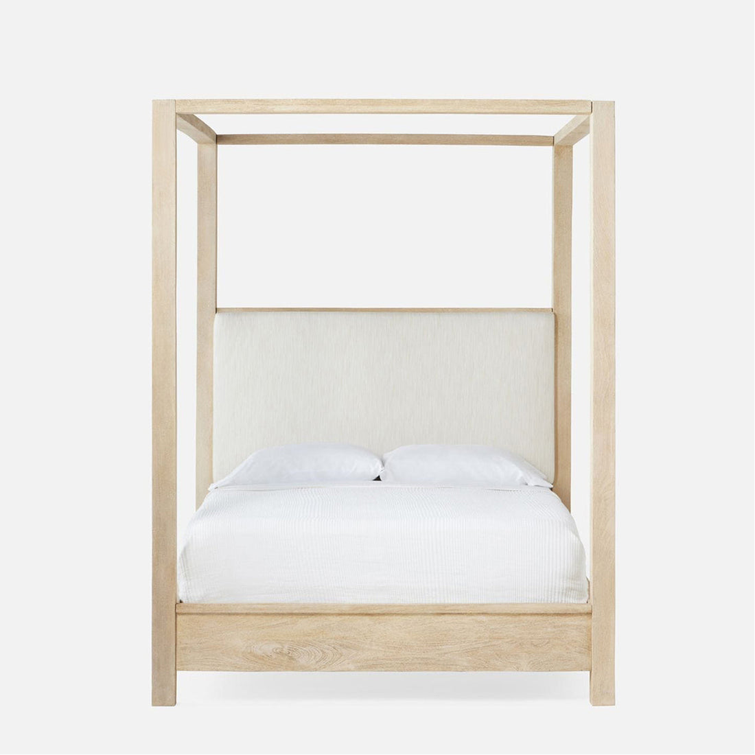 Made Goods Allesandro Boxy Canopy Bed in Marano Wool-On Lambskin