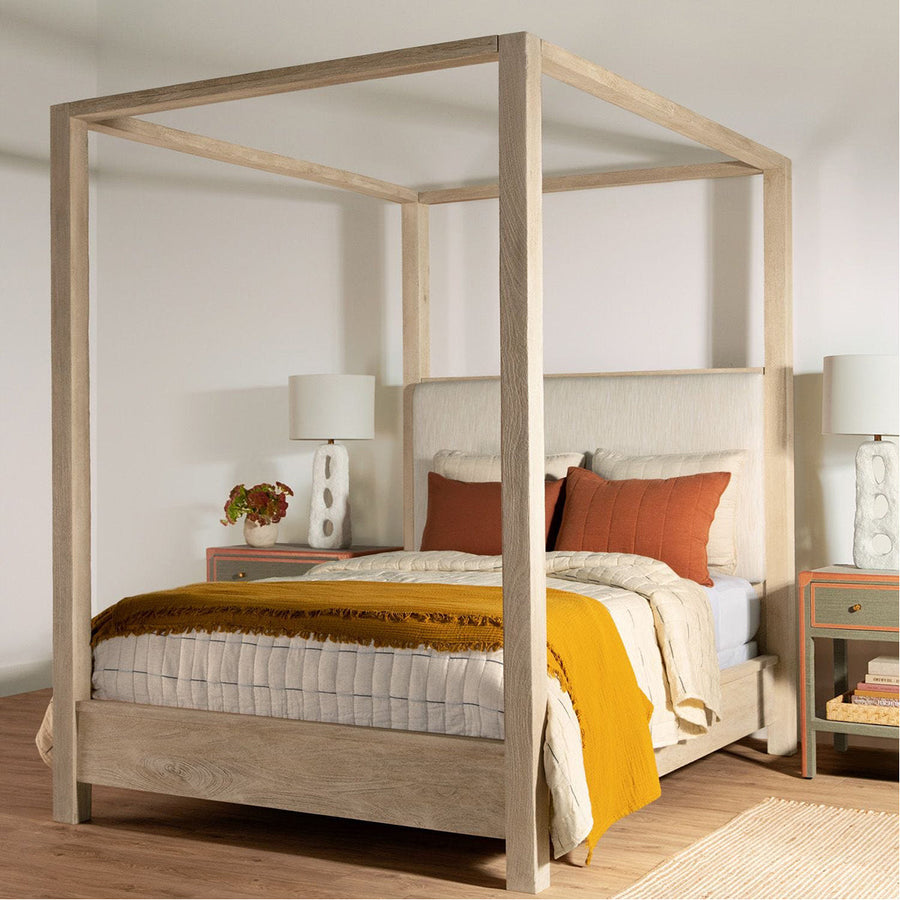 Made Goods Allesandro Boxy Canopy Bed in Mondego Cotton Jute