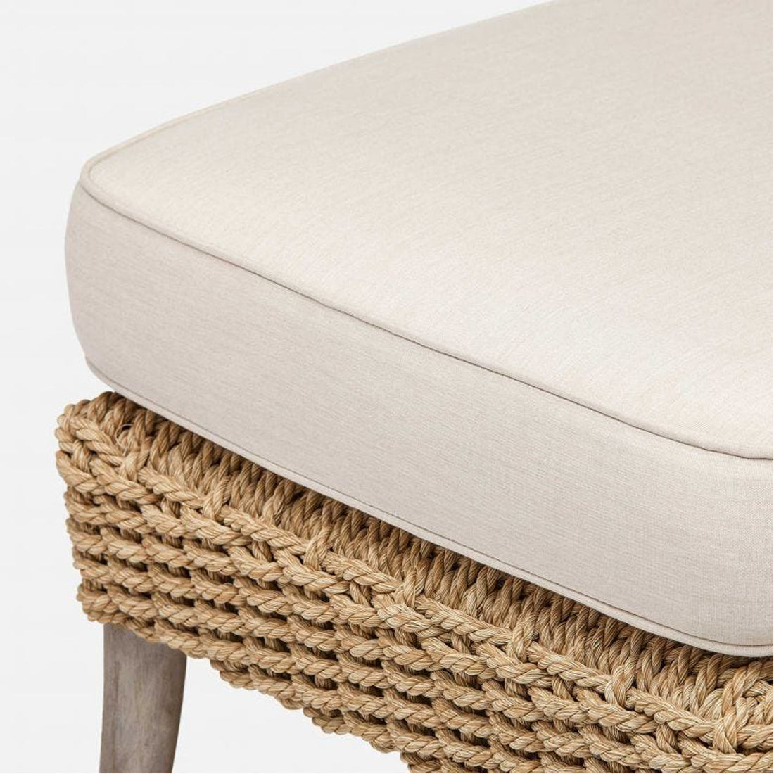 Made Goods Arla Faux Rope Outdoor Ottoman in Havel Velvet