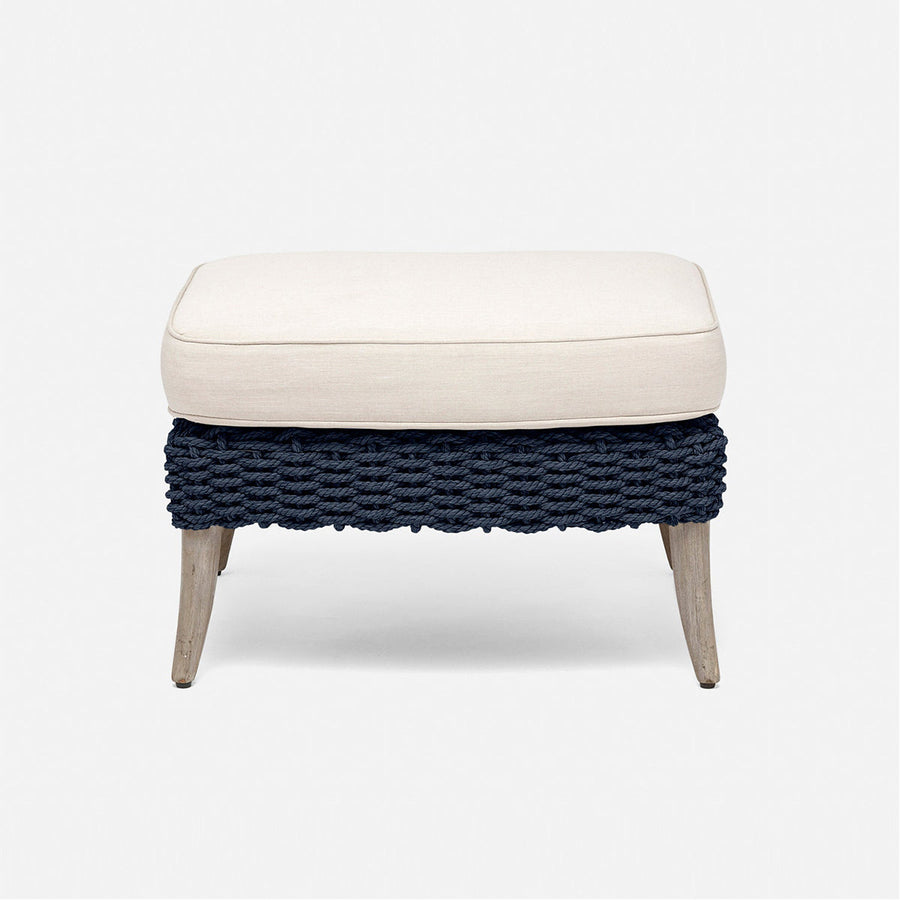 Made Goods Arla Faux Rope Outdoor Ottoman in Havel Velvet