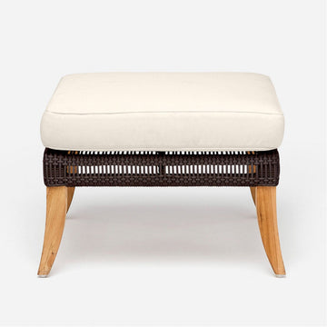 Made Goods Aurora Woven Outdoor Ottoman in Garonne Leather