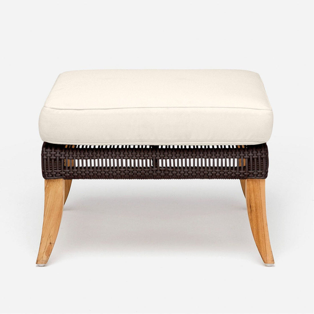 Made Goods Aurora Woven Outdoor Ottoman in Lambro Boucle