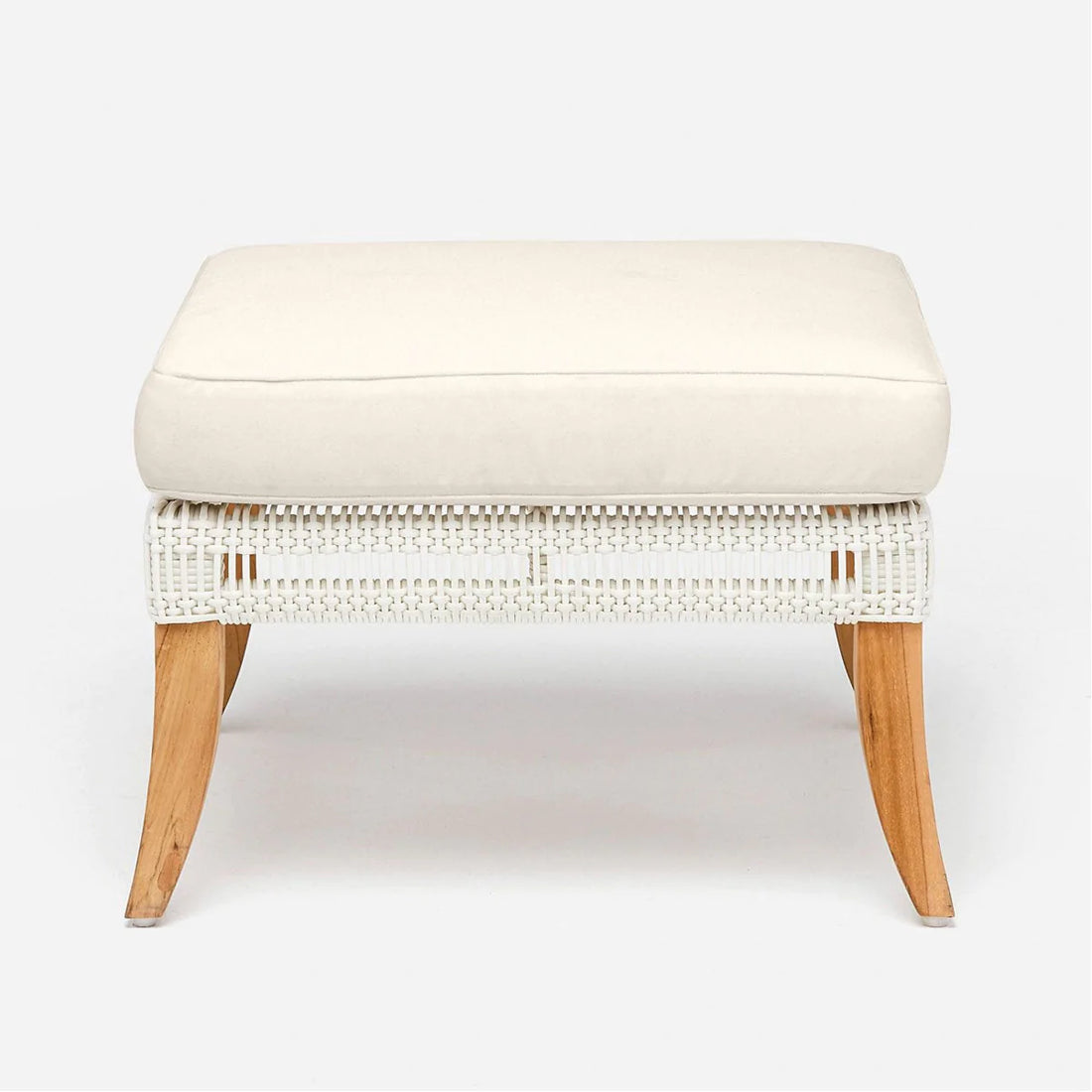 Made Goods Aurora Woven Outdoor Ottoman in Weser Fabric