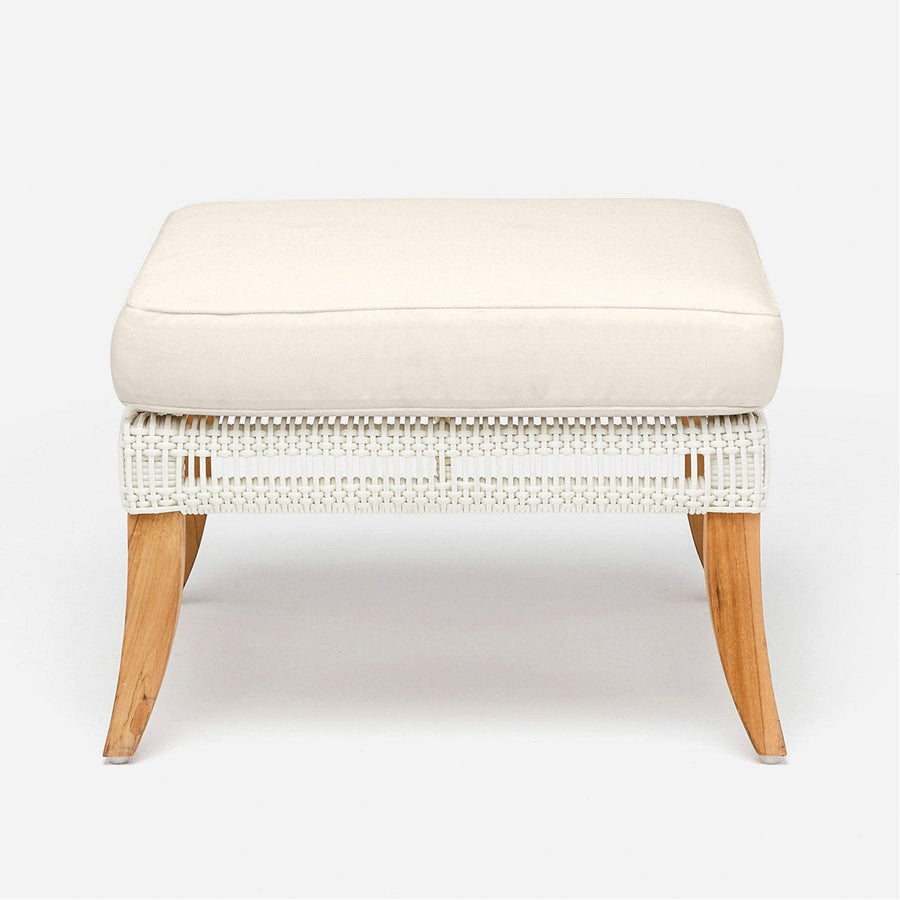 Made Goods Aurora Woven Outdoor Ottoman in Garonne Leather