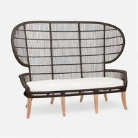 Made Goods Aurora Woven Wingback Outdoor Sofa in Havel Velvet