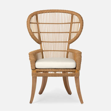 Made Goods Aurora Woven Wingback Outdoor Dining Chair in Danube Fabric