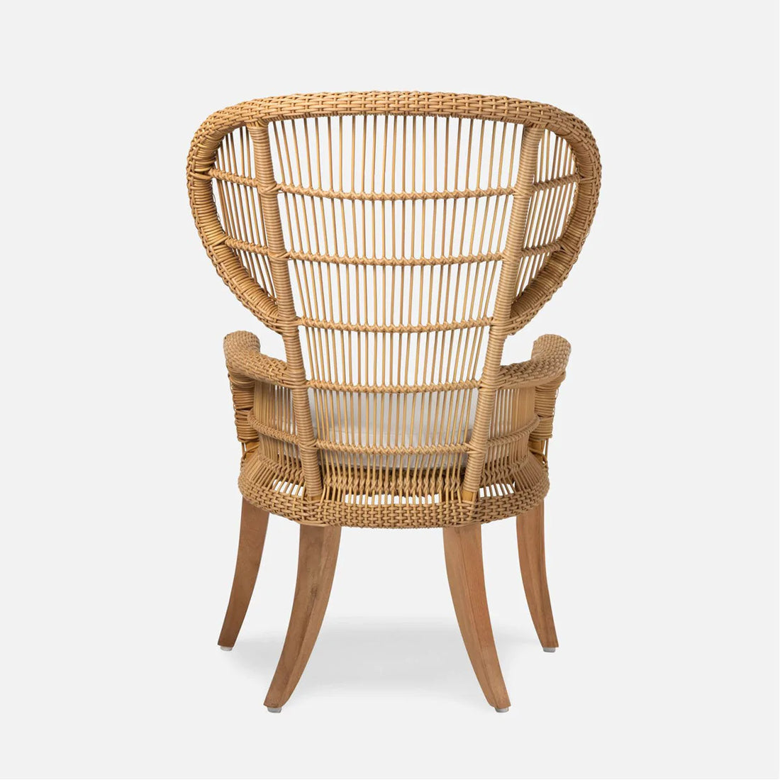 Made Goods Aurora Woven Wingback Outdoor Dining Chair in Weser Fabric