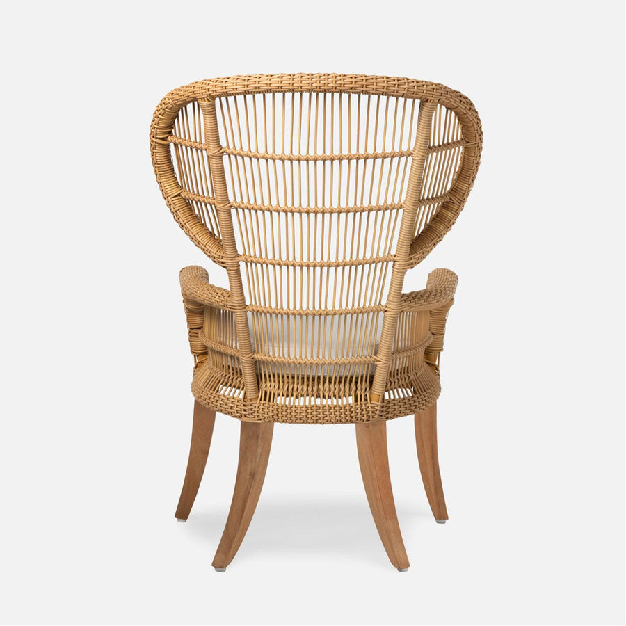 Made Goods Aurora Woven Wingback Outdoor Dining Chair in Lambro Boucle