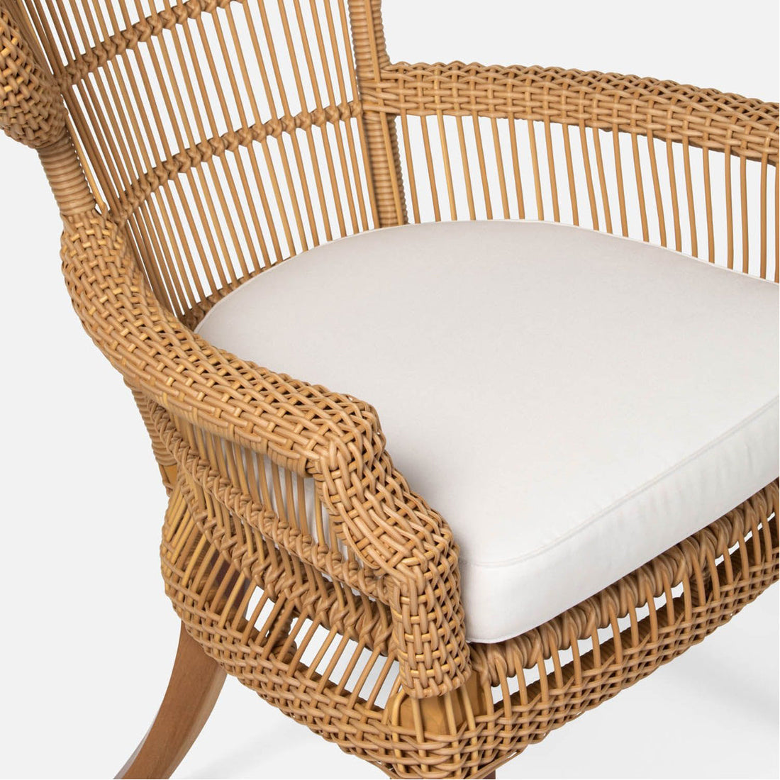 Made Goods Aurora Woven Wingback Outdoor Dining Chair in Volta Fabric