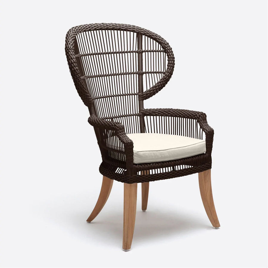 Made Goods Aurora Woven Wingback Outdoor Dining Chair in Danube Fabric