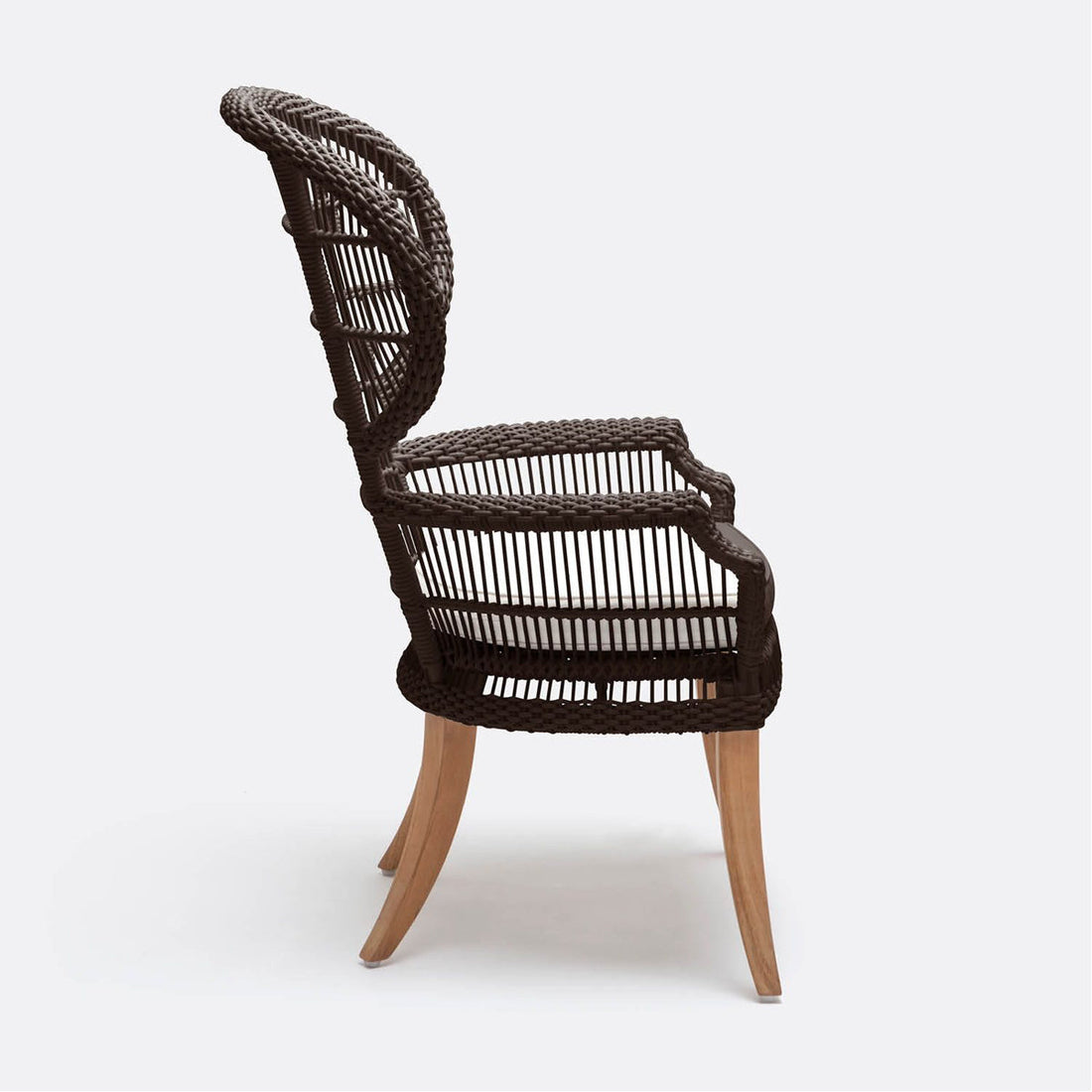 Made Goods Aurora Woven Wingback Outdoor Dining Chair in Lambro Boucle