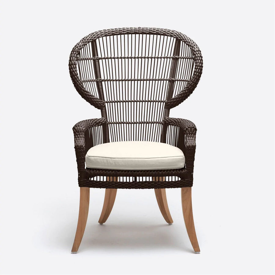 Made Goods Aurora Woven Wingback Outdoor Dining Chair in Danube Fabric