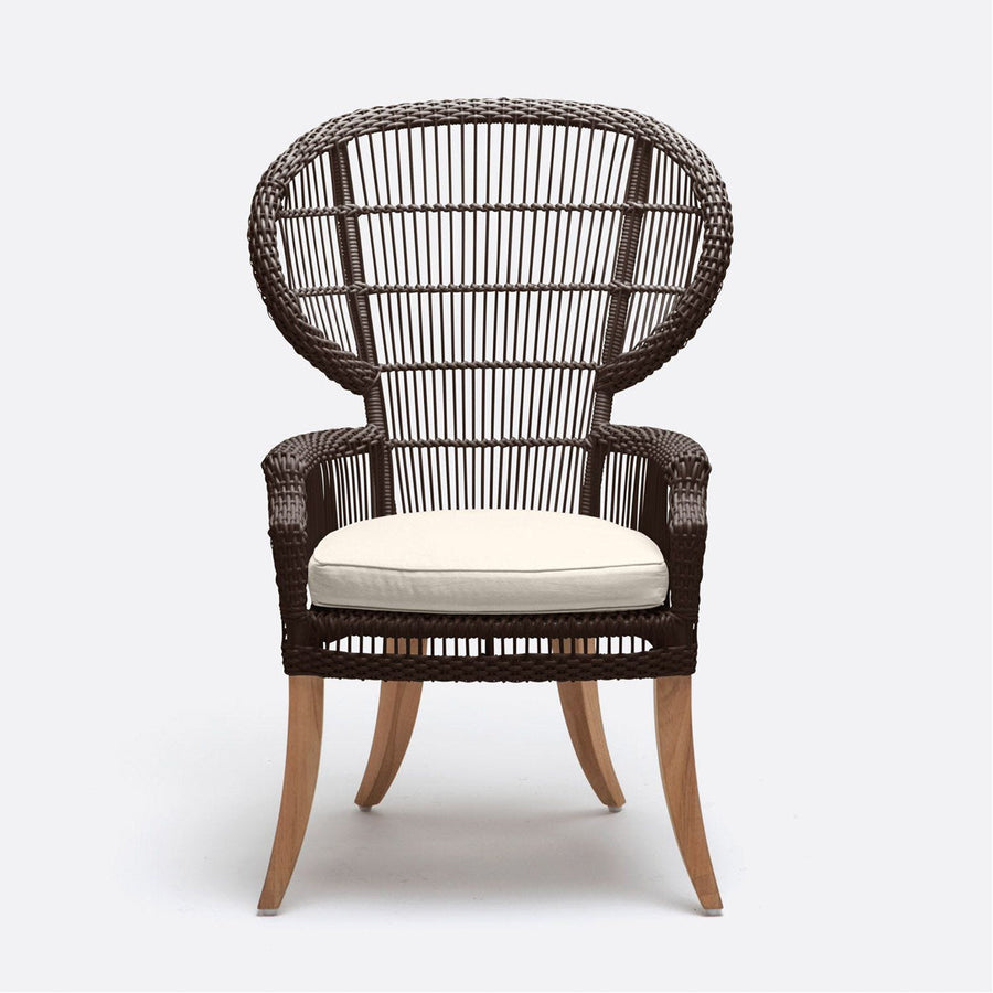 Made Goods Aurora Woven Wingback Outdoor Dining Chair in Volta Fabric