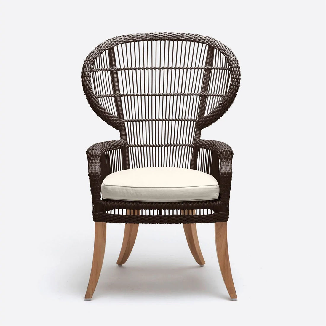 Made Goods Aurora Woven Wingback Outdoor Dining Chair in Weser Fabric