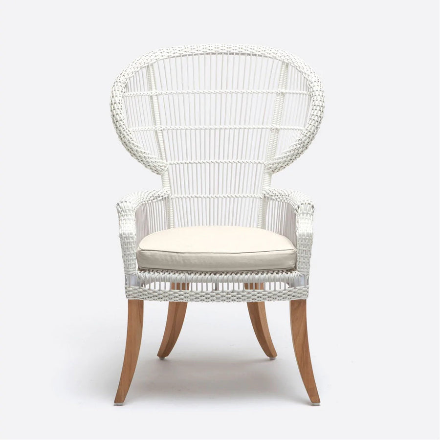 Made Goods Aurora Woven Wingback Outdoor Dining Chair in Danube Fabric