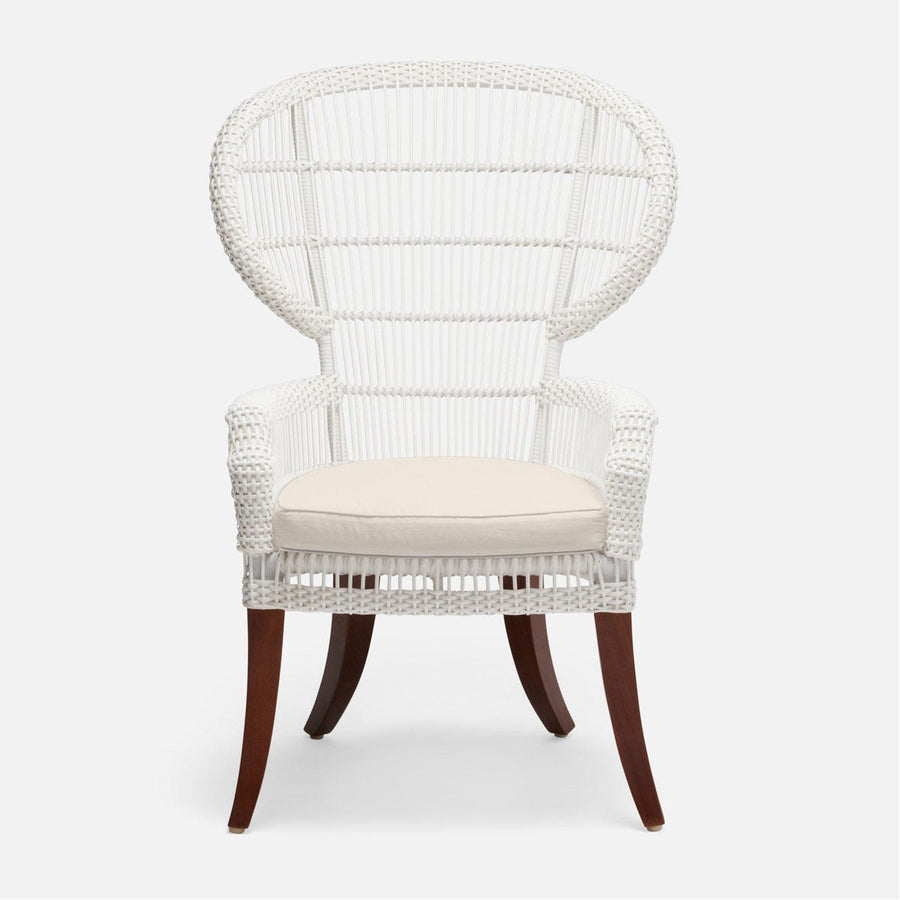 Made Goods Aurora Woven Wingback Outdoor Dining Chair in Volta Fabric