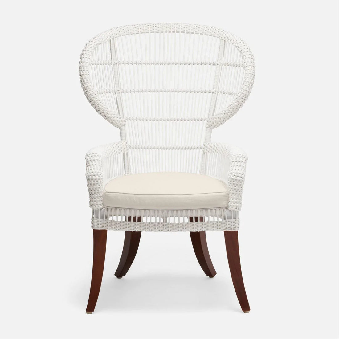 Made Goods Aurora Woven Wingback Outdoor Dining Chair in Weser Fabric