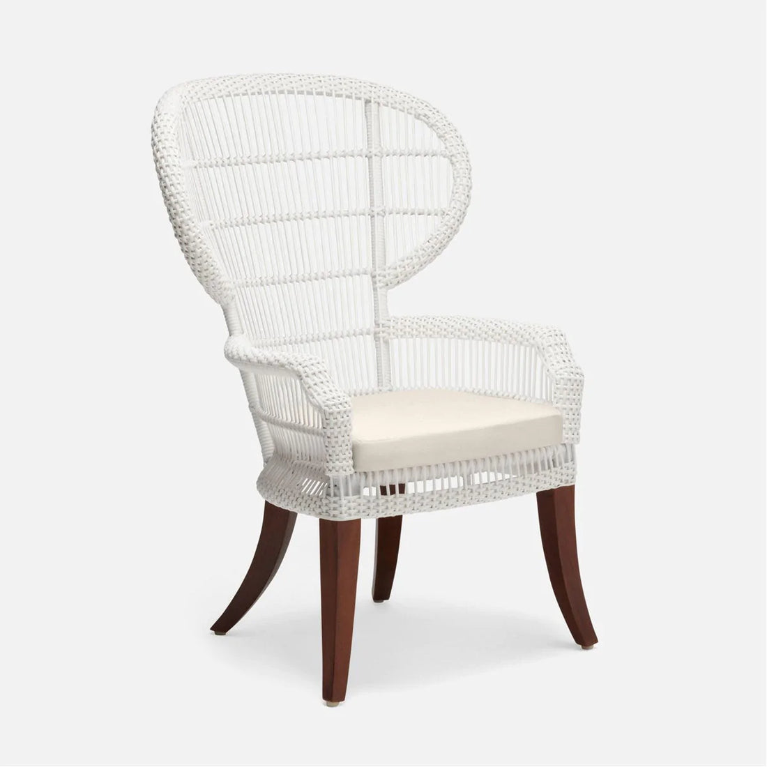 Made Goods Aurora Woven Wingback Outdoor Dining Chair in Pagua Fabric