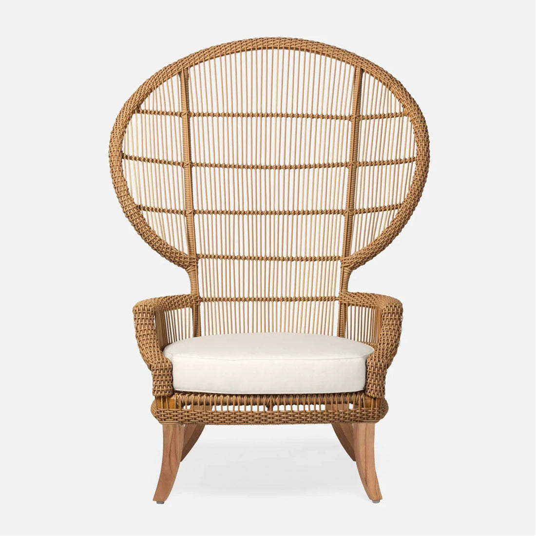 Made Goods Aurora Woven Wingback Outdoor Lounge Chair in Weser Fabric