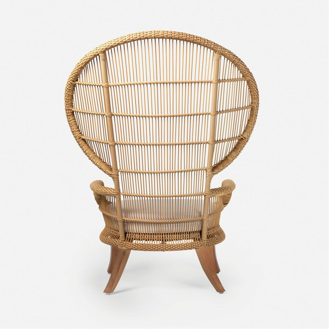 Made Goods Aurora Woven Wingback Outdoor Lounge Chair in Garonne Leather