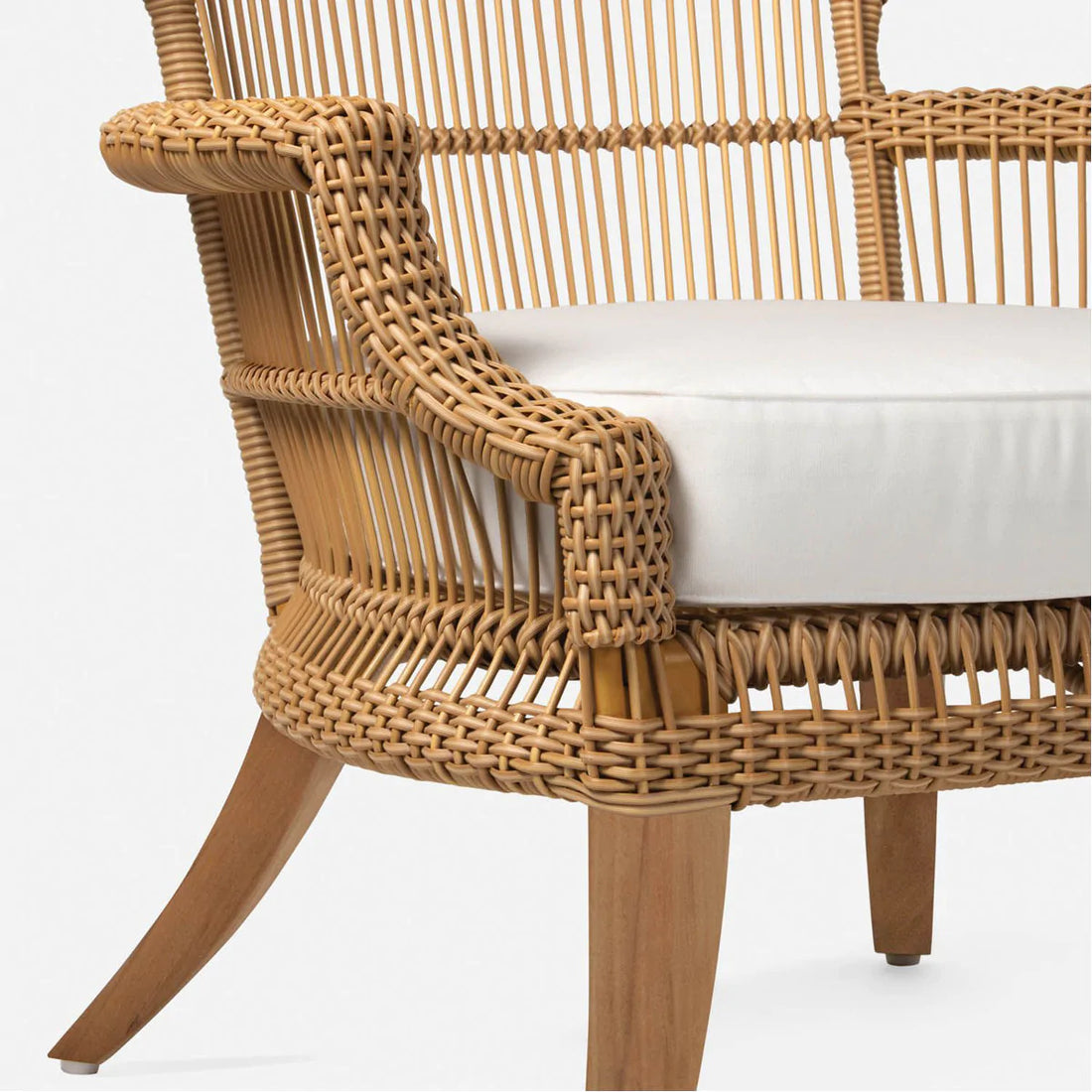 Made Goods Aurora Woven Wingback Outdoor Lounge Chair in Volta Fabric