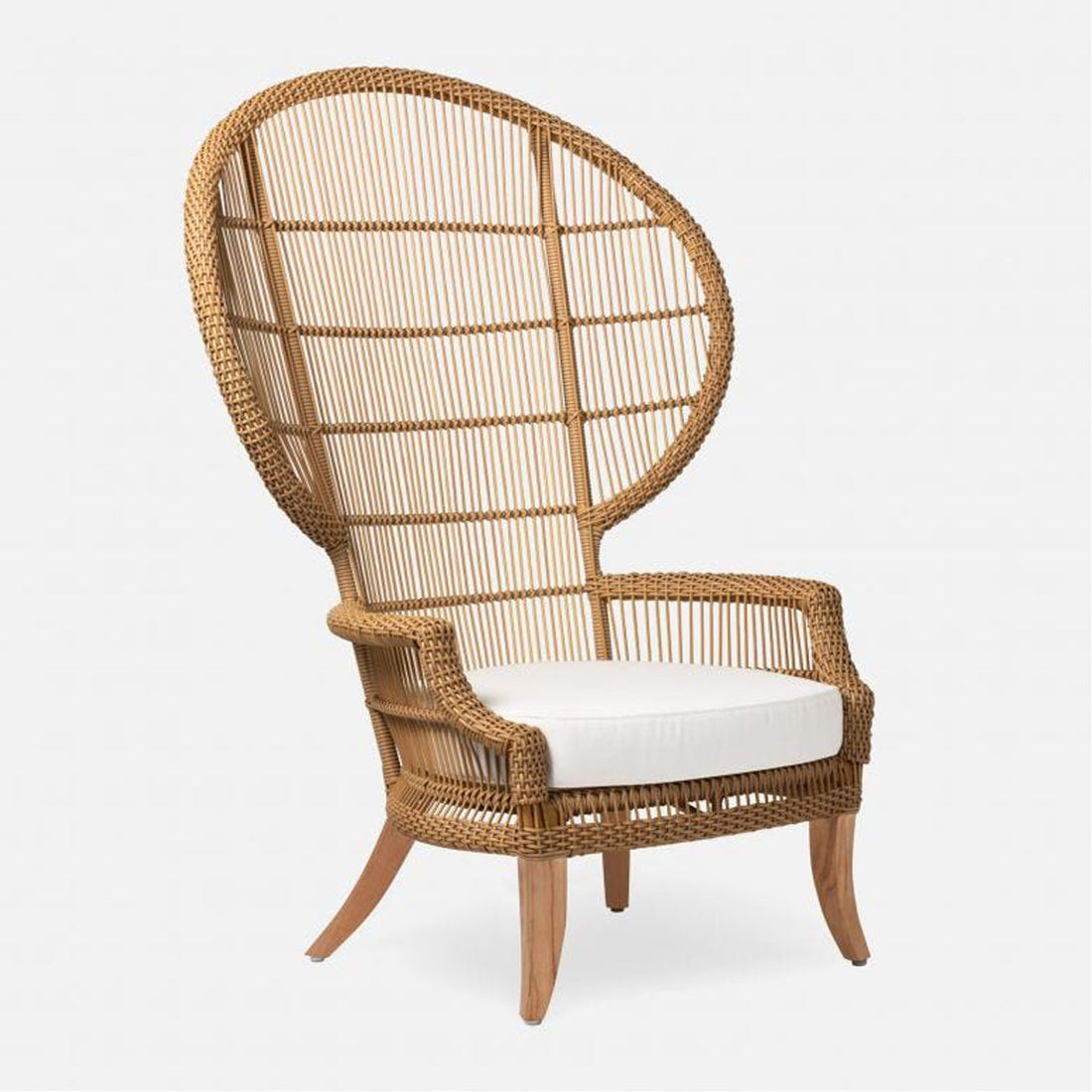 Made Goods Aurora Woven Wingback Outdoor Lounge Chair in Clyde Fabric