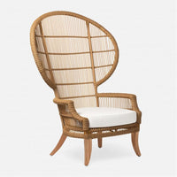 Made Goods Aurora Woven Wingback Outdoor Lounge Chair in Clyde Fabric