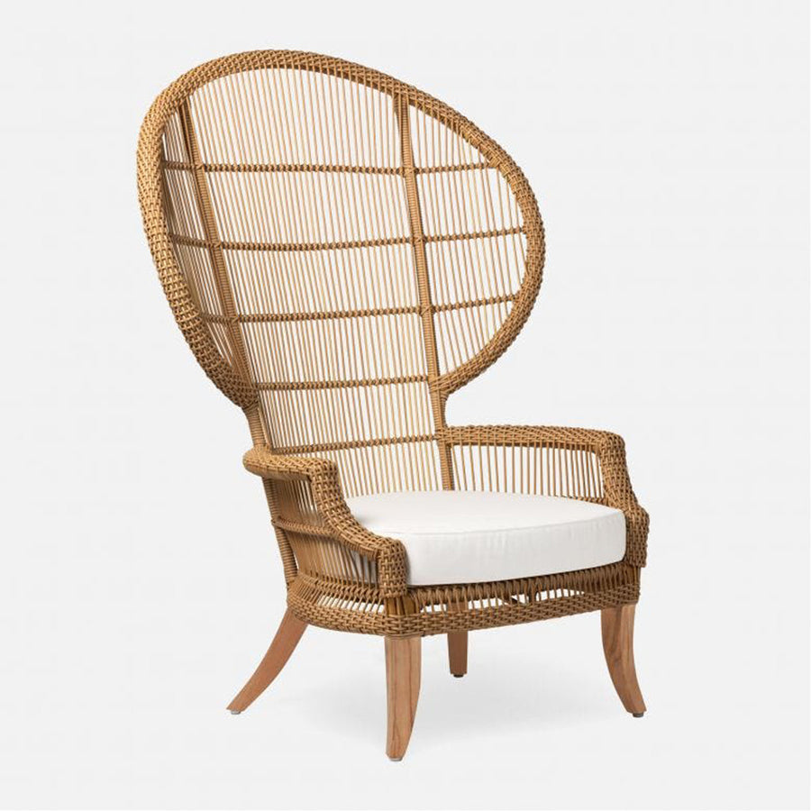 Made Goods Aurora Woven Wingback Outdoor Lounge Chair in Havel Velvet