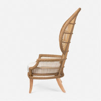 Made Goods Aurora Woven Wingback Outdoor Lounge Chair in Clyde Fabric