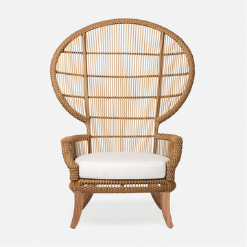 Made Goods Aurora Woven Wingback Outdoor Lounge Chair in Havel Velvet